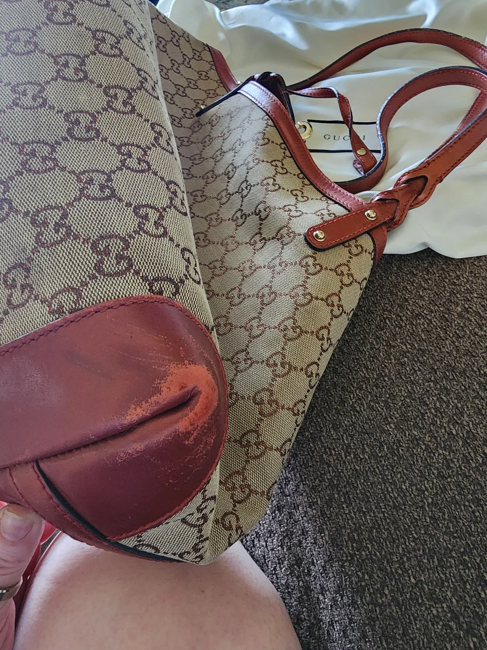 Gucci Brown Monogram Canvas and Leather Shoulder Bag - Picture 2 of 8
